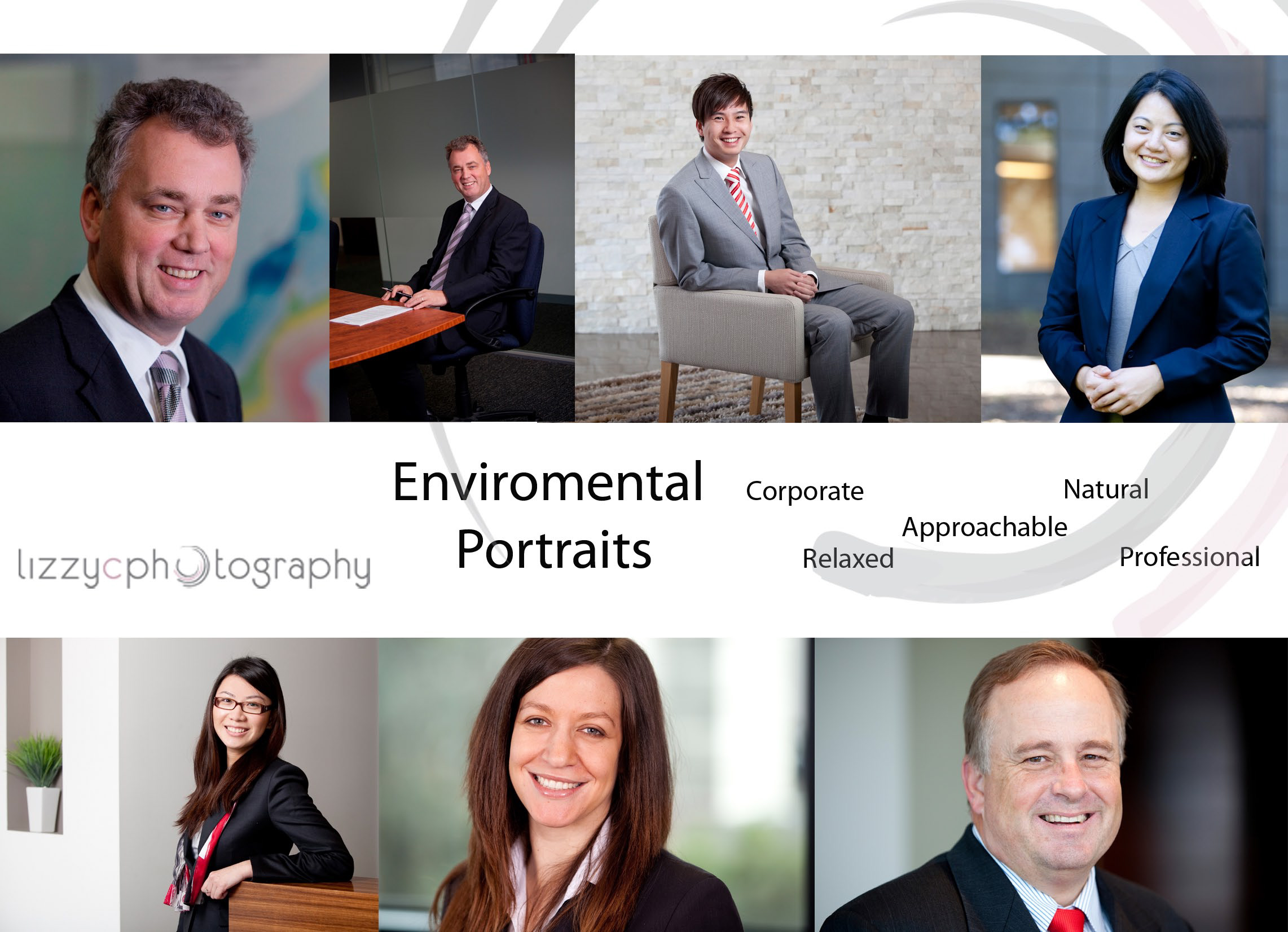 Different styles of enviromental portraits for professioanals