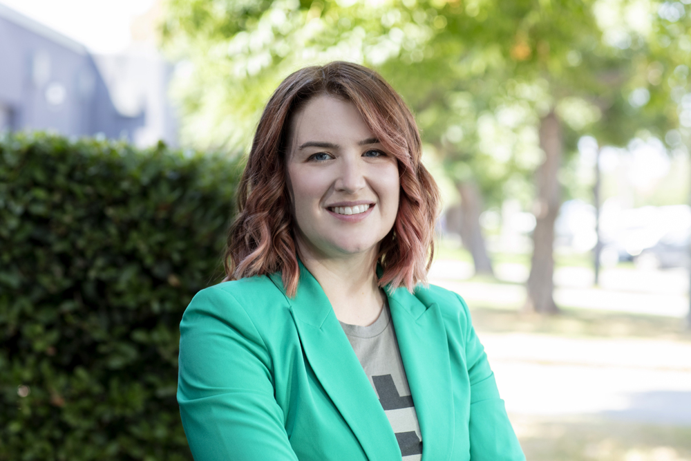 Natural professional headshot outside Port Melbourne